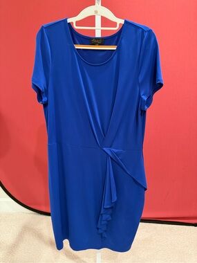 Thalia Sodi Royal Blue Twist-Front Midi Dress